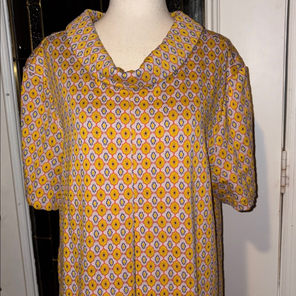 Tyler Boe Yellow and White Geometric Mini Dress - Picture 3 of 10